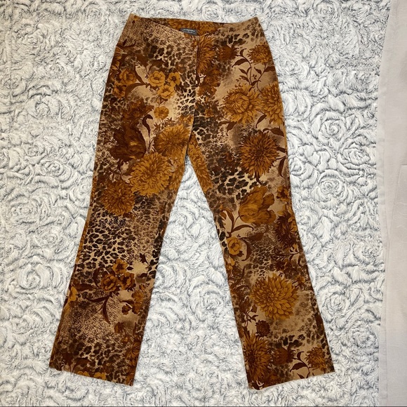 Classiques Entier Pants - 🍂 ✨HOST PICK✨ VTG Velvet Classiques Entier Pants Boot Cut Brown Floral Leopard